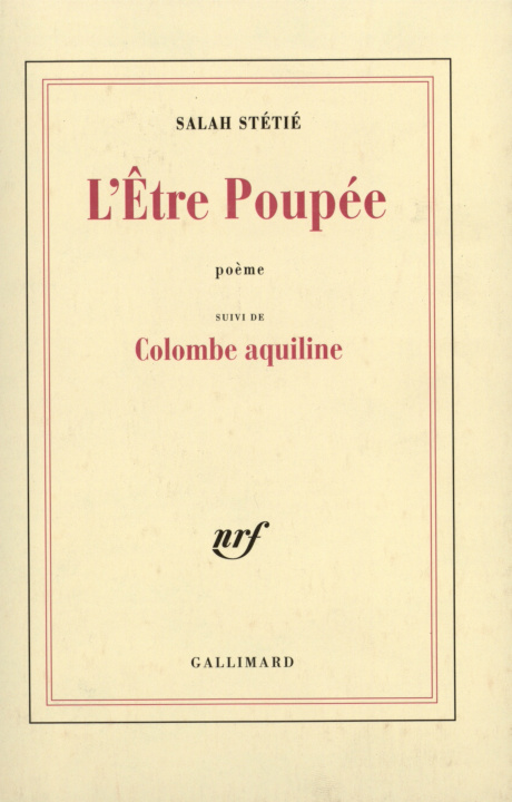 Boek L'Être Poupée / Colombe aquiline Stétié