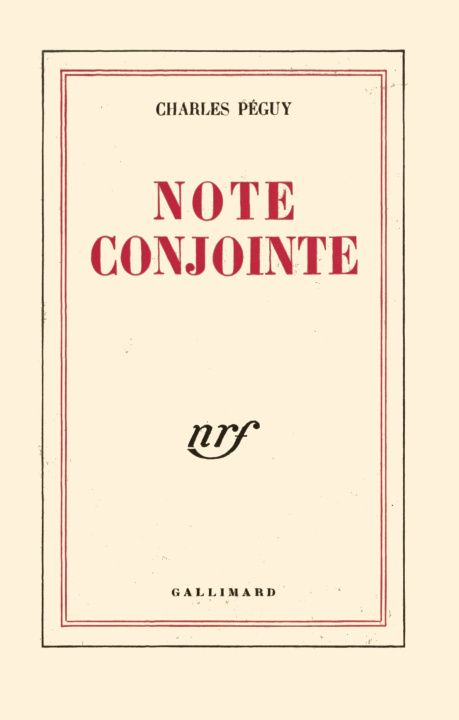 Knjiga NOTE CONJOINTE PEGUY