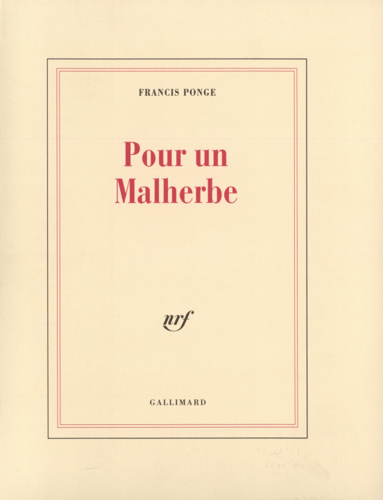 Knjiga Pour un Malherbe Ponge