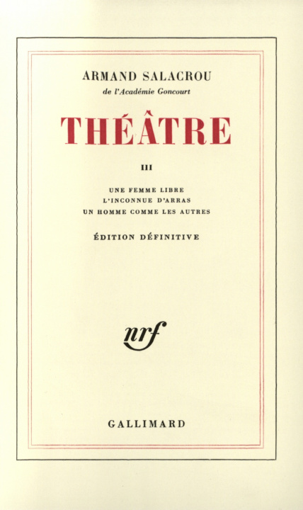 Knjiga Théâtre Salacrou