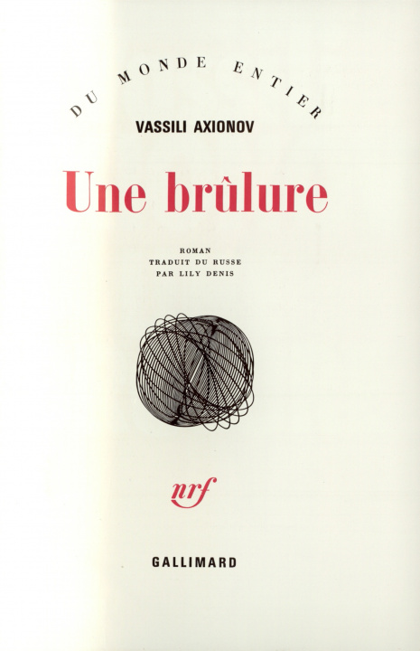 Knjiga Une brûlure Axionov