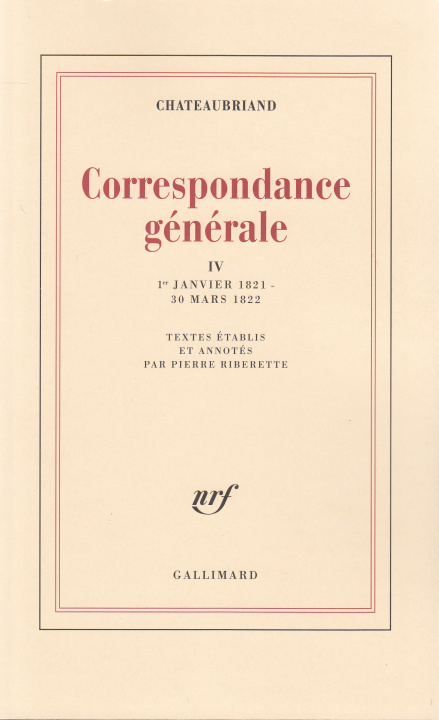 Knjiga Correspondance générale Chateaubriand