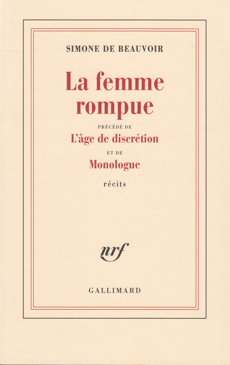 Book La femme rompue/L'âge de discrétion/Monologue Beauvoir