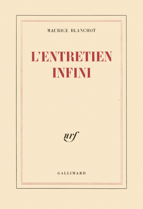 Książka L'Entretien infini Blanchot