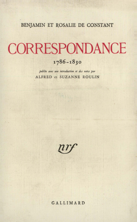 Book Correspondance Constant