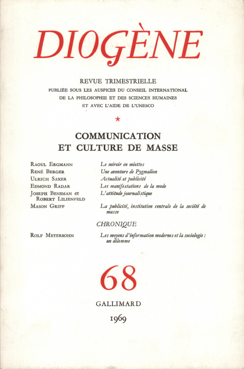 Knjiga Diogène COLLECTIFS GALL