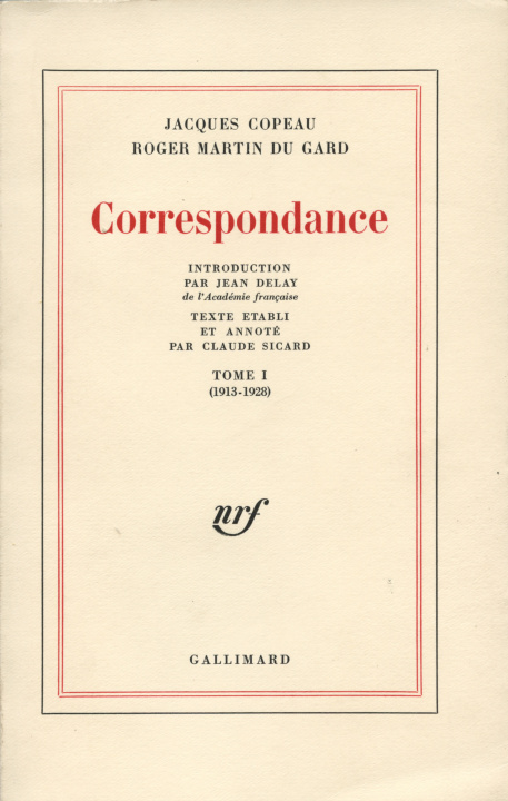 Książka Correspondance Martin du Gard