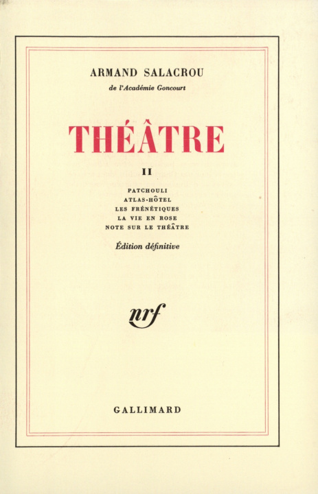 Knjiga Théâtre Salacrou