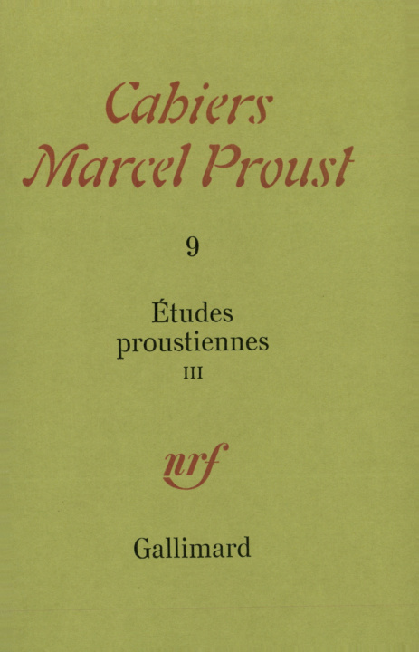 Knjiga Études proustiennes 