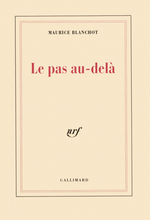 Knjiga Le pas au-delà Blanchot