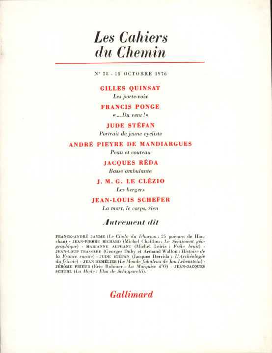Könyv Les Cahiers du Chemin 
