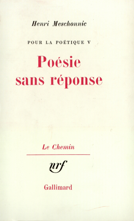 Книга Pour la poétique Meschonnic