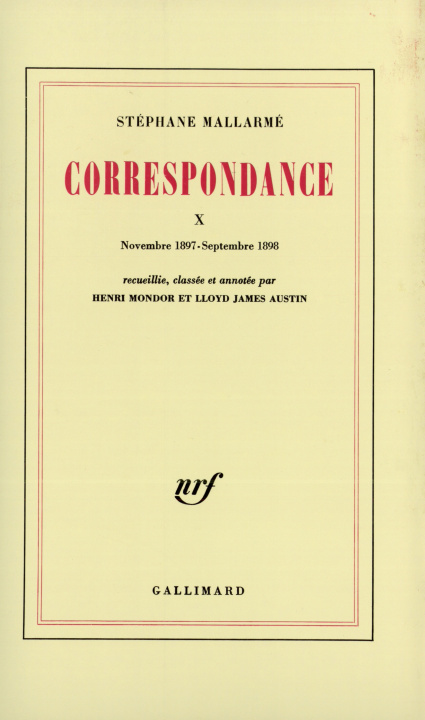 Knjiga Correspondance Mallarmé