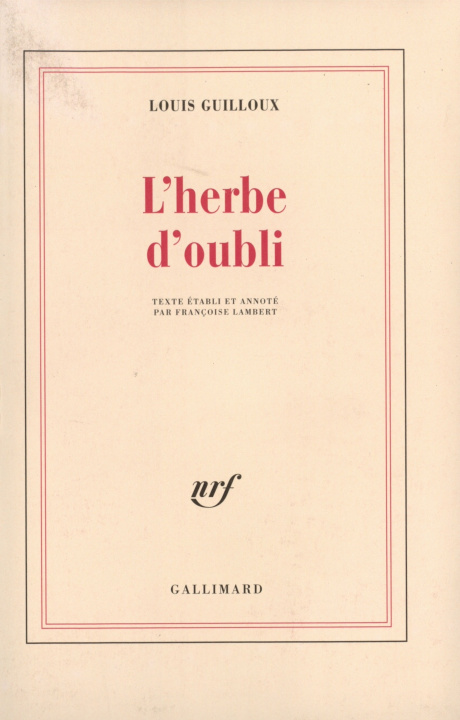 Buch L'herbe d'oubli Guilloux