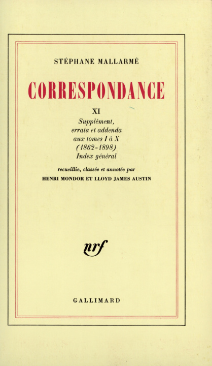 Knjiga Correspondance Mallarmé