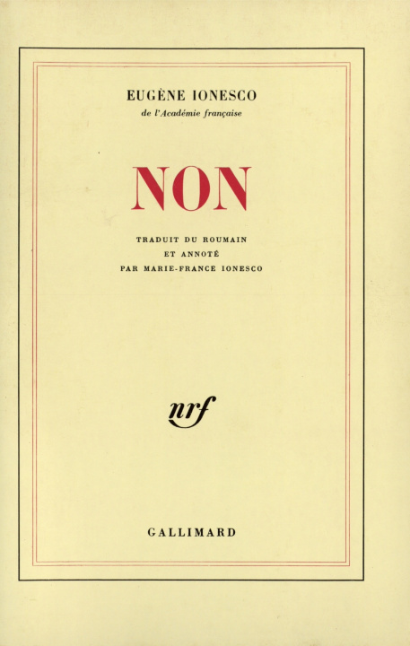Kniha Non Ionesco