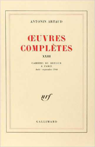 Carte Œuvres complètes Artaud