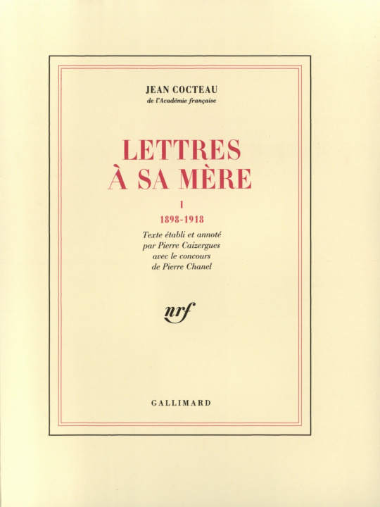 Kniha Lettres à sa mère Cocteau