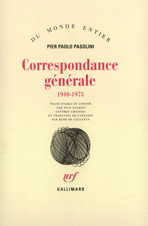 Knjiga Correspondance générale Pasolini