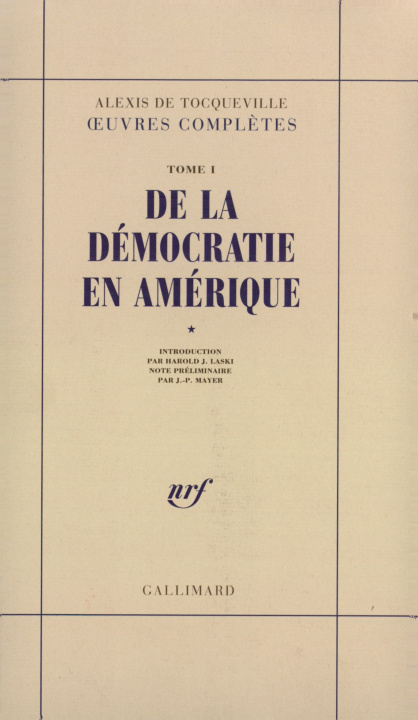 Книга De la démocratie en Amérique Tocqueville