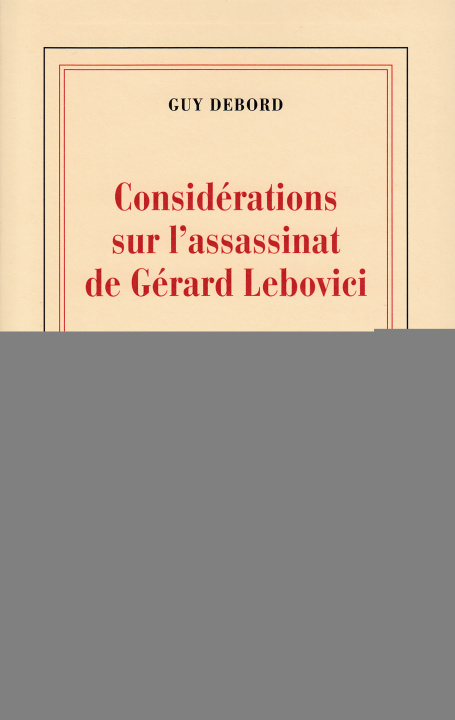 Книга Considérations sur l'assassinat de Gérard Lebovici Debord