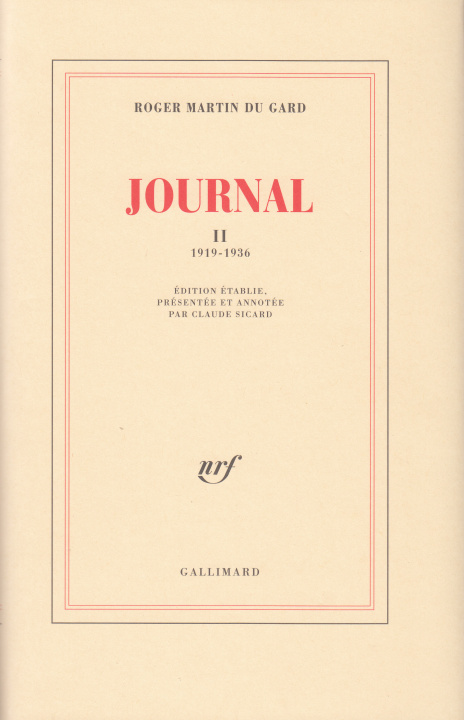 Knjiga Journal Martin du Gard