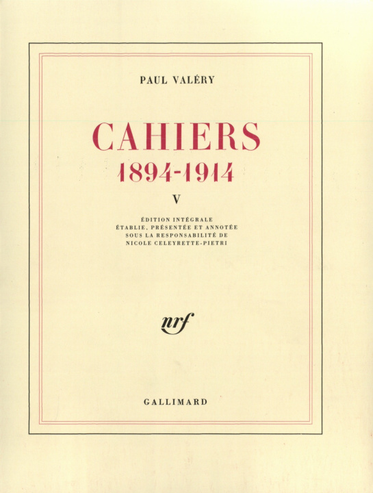 Book Cahiers Valéry