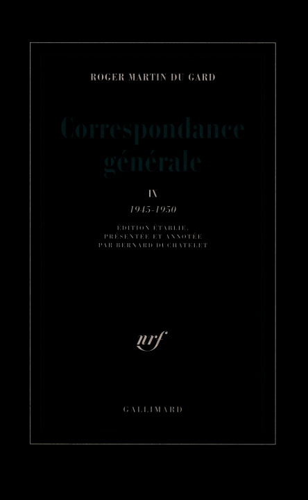 Buch Correspondance générale Martin du Gard