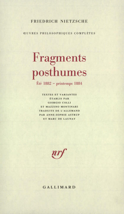 Knjiga Fragments posthumes Nietzsche