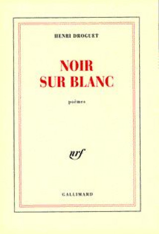 Kniha Noir sur blanc Droguet