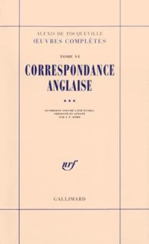 Knjiga Correspondance anglaise Tocqueville