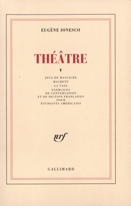 Knjiga Théâtre Ionesco