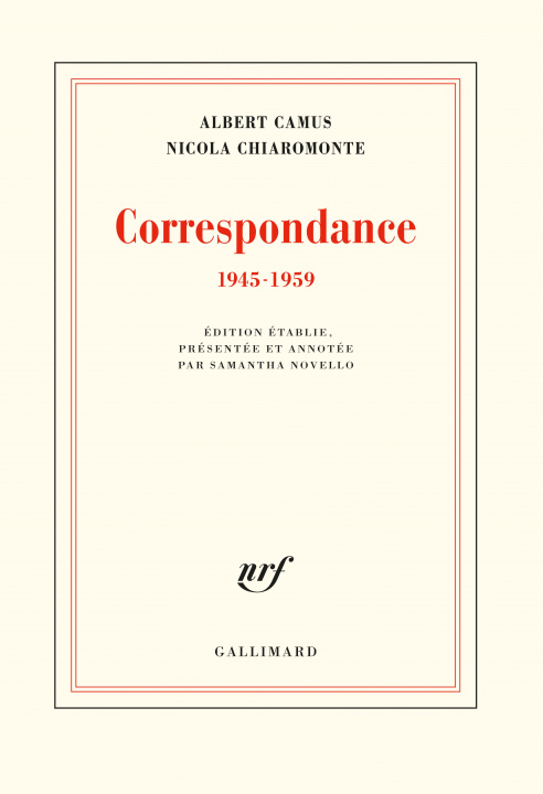 Kniha Correspondance Camus