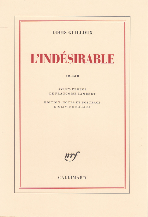 Book L'indesirable Guilloux