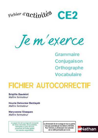 Boek Je m'exerce - autocorrectif - CE2 Brigitte Baudelot