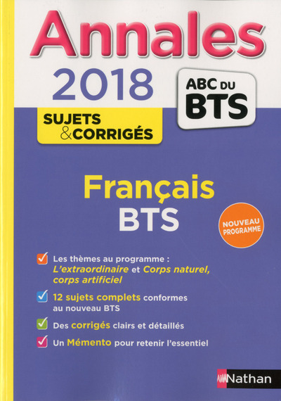 Carte Annales BTS Français BTS Tertiairres et Industrie ls - 2018 Collectif
