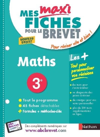 Carte Mes maxi fiches BREVET MathS 3E Cédric Gouygou