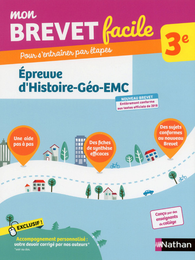 Libro Mon Brevet facile - Epreuve d'Histoire Géographie EMC 3e Pascal Jezequel