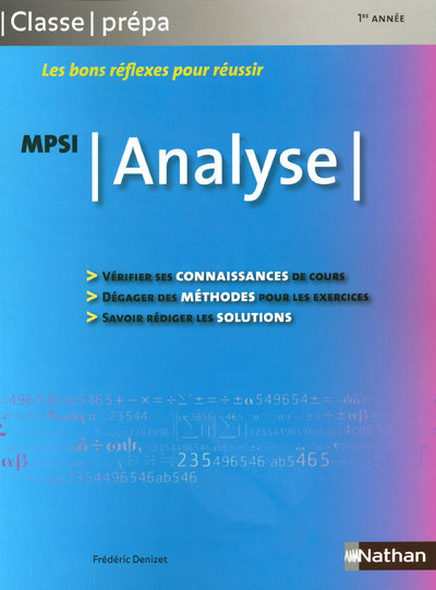 Kniha Analyse - MPSI Classe Prépa Frédéric Denizet