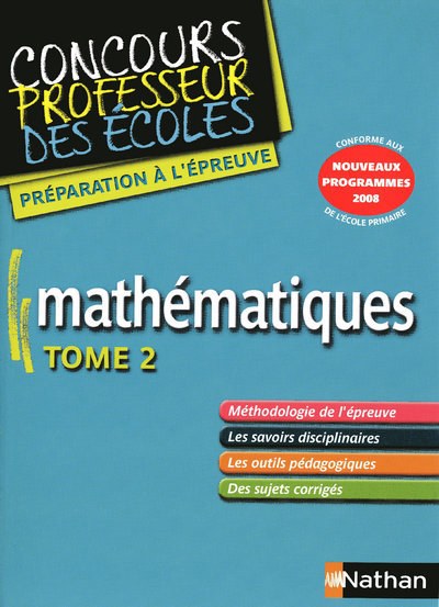 Boek MATHEMATIQUES T2 (CONCOURS PROFESSEUR DES ECOLES 2009 Daniel Motteau