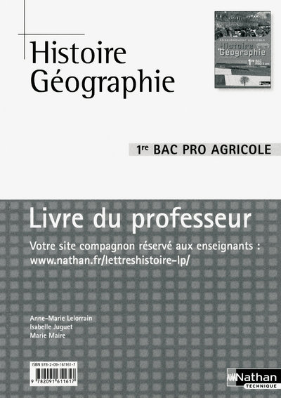 Kniha Histoire et Géographie 1re BAC Pro 3 ans Agricole Livre du professeur Livre du professeur Philippe Braconnier