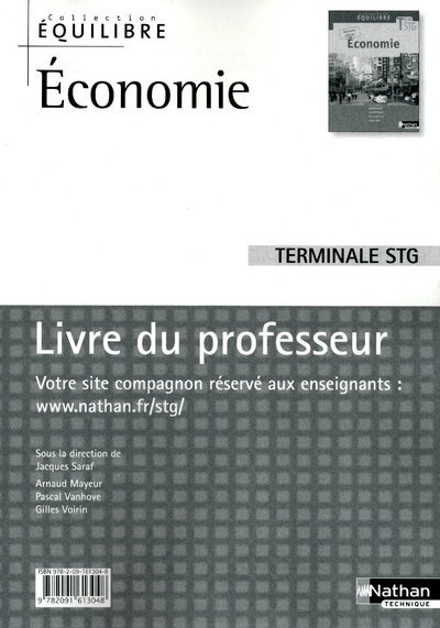 Carte ECONOMIE TERMINALE STG (EQUILIBRE) PROFESSEUR 2010 Jacques Saraf