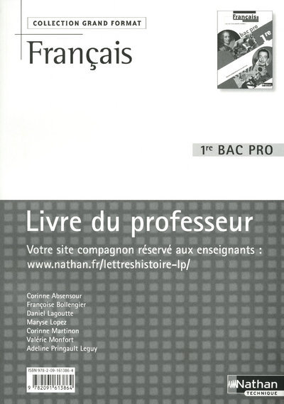 Книга Français - 1ère BAC PRO ( Grand Format) Grand Format Livre du professeur Corinne Abensour