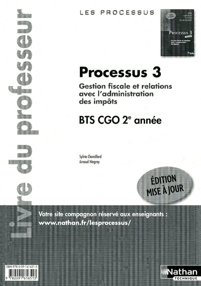 Knjiga PROCESSUS 3 BTS 2E ANNEE CGO (LES PROCESSUS) LIVRE DU PROFESSEUR 2011 Sylvie Chamillard