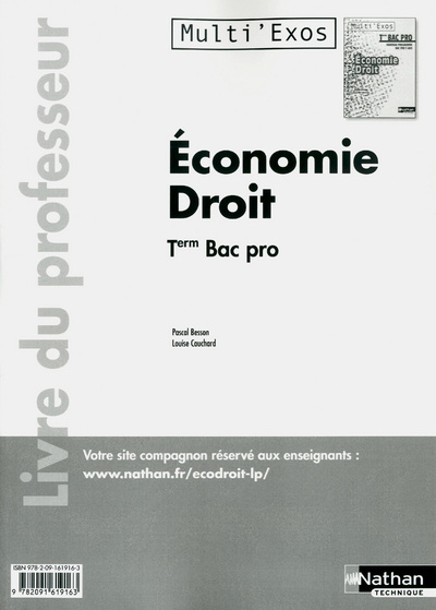 Buch Économie - Droit Term Bac Pro-Livre du professeur Multi'Exos Livre du professeur Pascal Besson