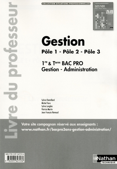 Kniha Gestion - 1re & Term Bac Pro Pôles 1 à 3 Situations Professionnelles Livre du professeur Sylvie Chamillard