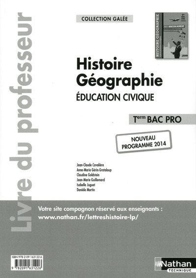 Книга Histoire- Géographie- Education civique - Term Bac Pro Galée Livre du professeur 