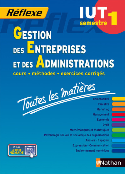 Kniha Toutes les matières IUT Gestion des entreprises et des administrations - Semestre 1 Réflexe IUT Nicolas Bernard