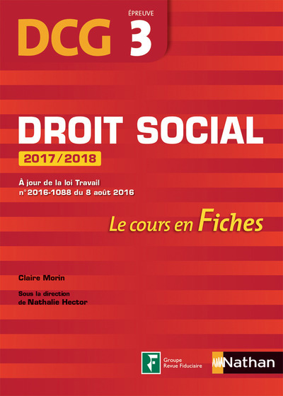 Buch Fiches Droit social Epreuve 3 DCG 2017 / 2018 Claire Morin