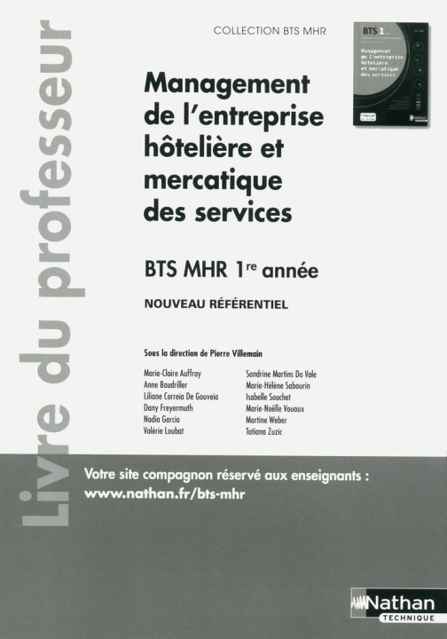 Könyv Management de l'entreprise Hôtelière et Mercatique des services BTS1 (BTS MHR) - Professeur - 2018 